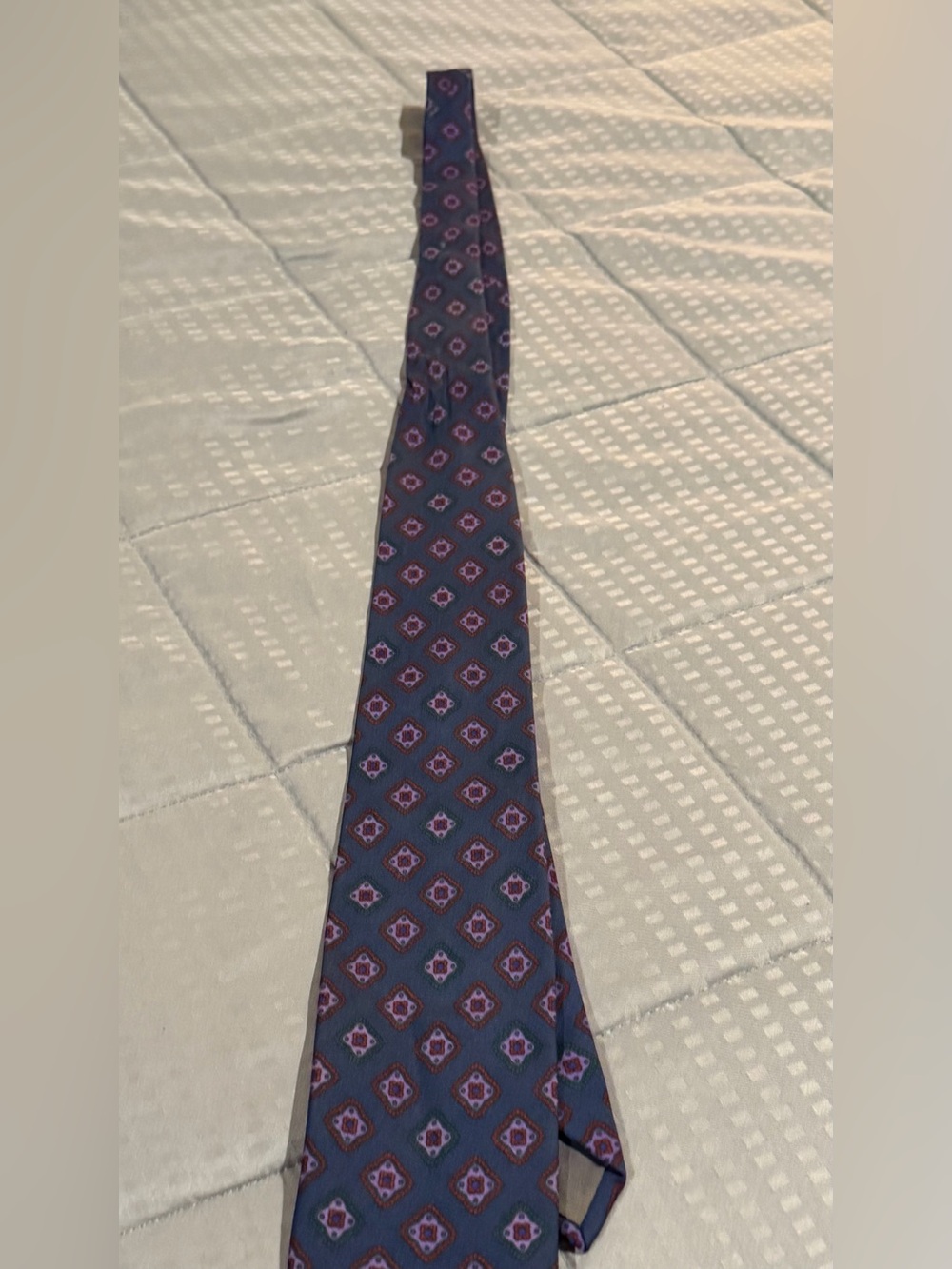 Classic Men's Blue Patterned Silk Tie